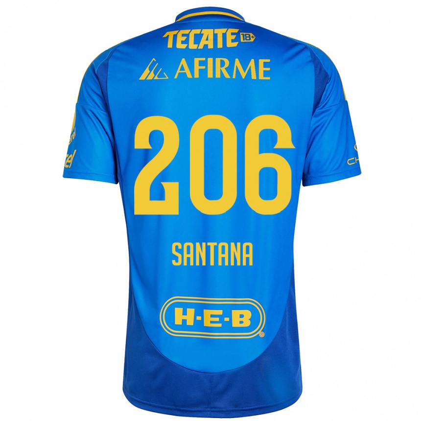 Kids Football Joel Santana #206 Blue Yellow Away Jersey 2024/25 T-Shirt Australia