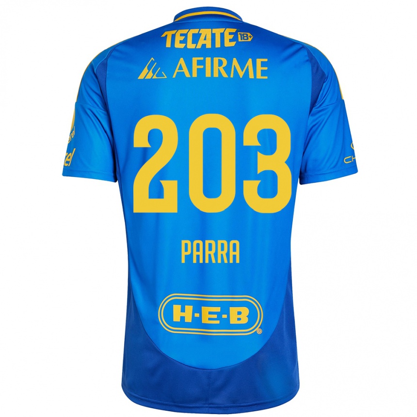 Kids Football Bernardo Parra #203 Blue Yellow Away Jersey 2024/25 T-Shirt Australia