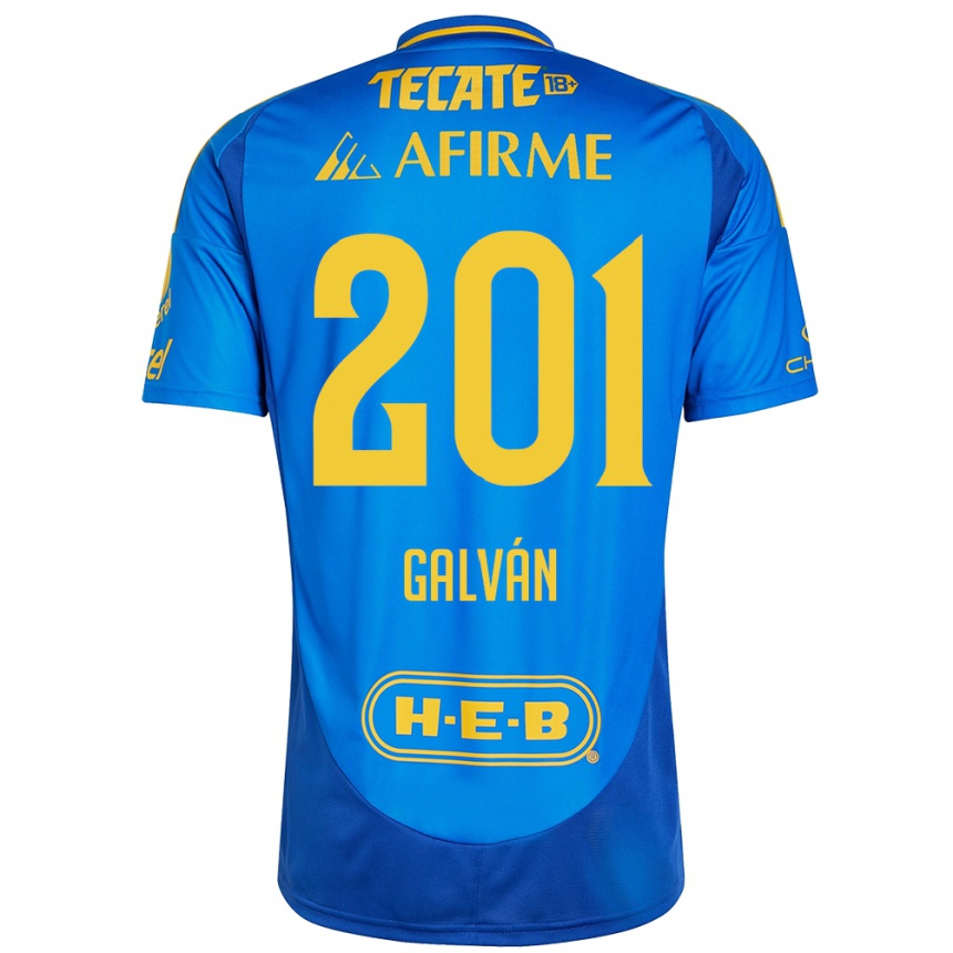 Kids Football Isac Galván #201 Blue Yellow Away Jersey 2024/25 T-Shirt Australia