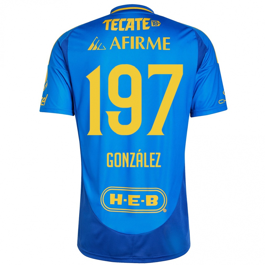 Kids Football Germán González #197 Blue Yellow Away Jersey 2024/25 T-Shirt Australia