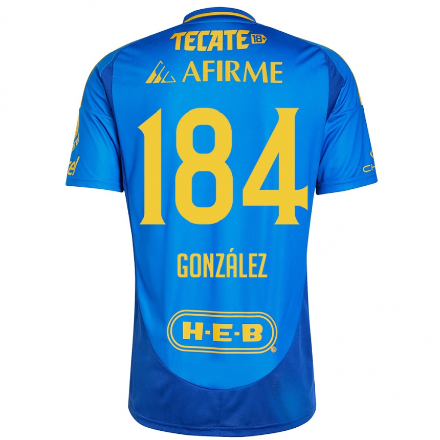 Kids Football Erick González #184 Blue Yellow Away Jersey 2024/25 T-Shirt Australia