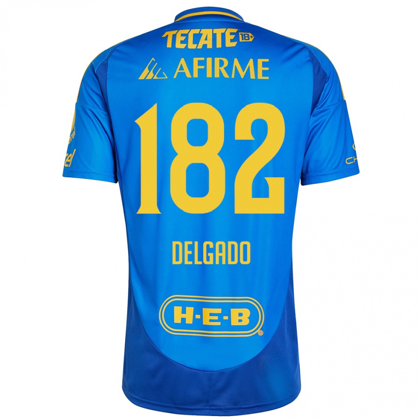 Kids Football Arturo Delgado #182 Blue Yellow Away Jersey 2024/25 T-Shirt Australia