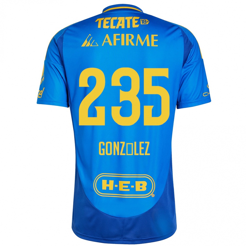 Kids Football Mauricio González #235 Blue Yellow Away Jersey 2024/25 T-Shirt Australia