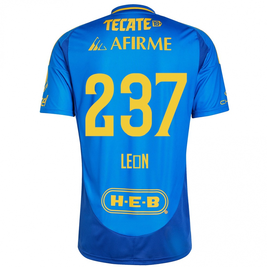 Kids Football Gabriel León #237 Blue Yellow Away Jersey 2024/25 T-Shirt Australia