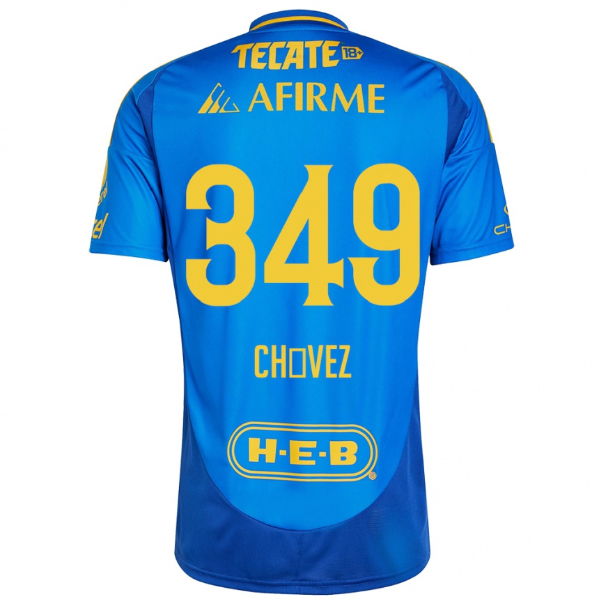 Kids Football Jorge Chávez #349 Blue Yellow Away Jersey 2024/25 T-Shirt Australia