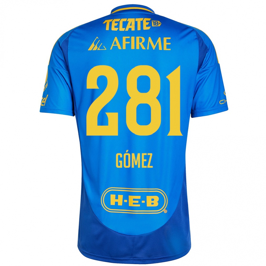 Kids Football Luis Gómez #281 Blue Yellow Away Jersey 2024/25 T-Shirt Australia