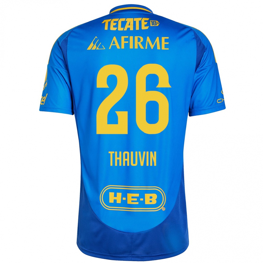 Kids Football Florian Thauvin #26 Blue Yellow Away Jersey 2024/25 T-Shirt Australia