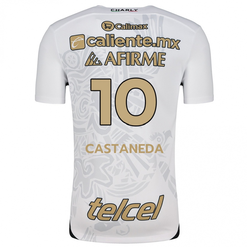 Kids Football Kevin Castañeda #10 White Black Away Jersey 2024/25 T-Shirt Australia