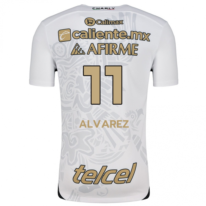 Kids Football Efraín Álvarez #11 White Black Away Jersey 2024/25 T-Shirt Australia