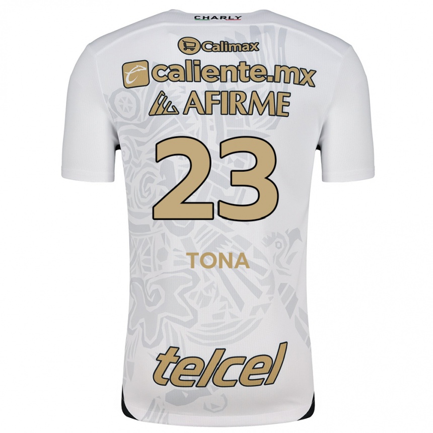 Kids Football Iván Tona #23 White Black Away Jersey 2024/25 T-Shirt Australia