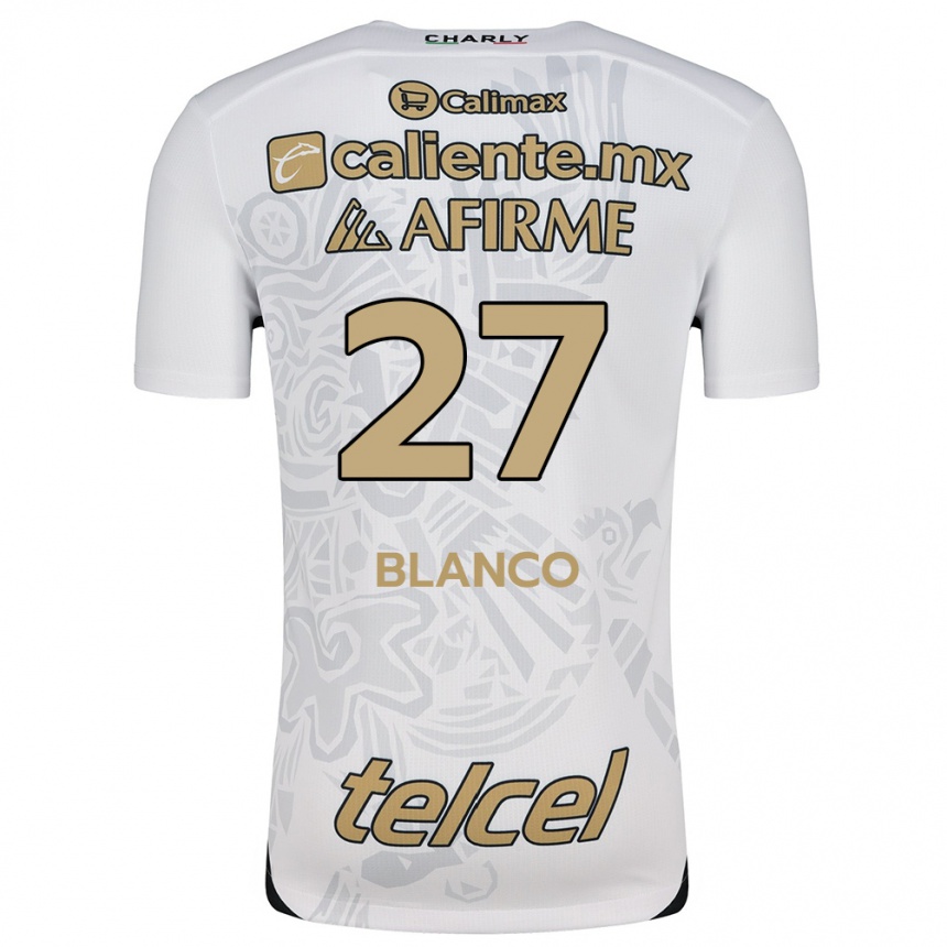 Kids Football Domingo Blanco #27 White Black Away Jersey 2024/25 T-Shirt Australia