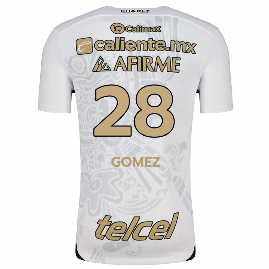 Kids Football Alejandro Gómez #28 White Black Away Jersey 2024/25 T-Shirt Australia