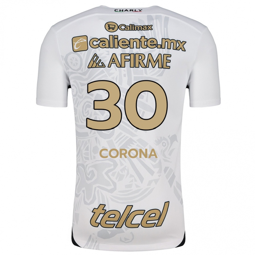 Kids Football Jesús Corona #30 White Black Away Jersey 2024/25 T-Shirt Australia