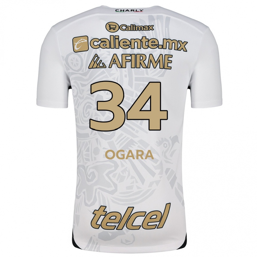 Kids Football Gerson Ogara #34 White Black Away Jersey 2024/25 T-Shirt Australia