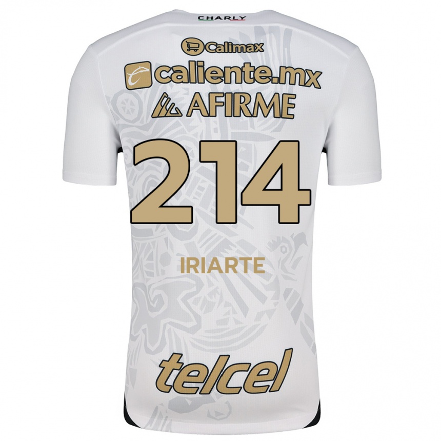 Kids Football Oliver Iriarte #214 White Black Away Jersey 2024/25 T-Shirt Australia