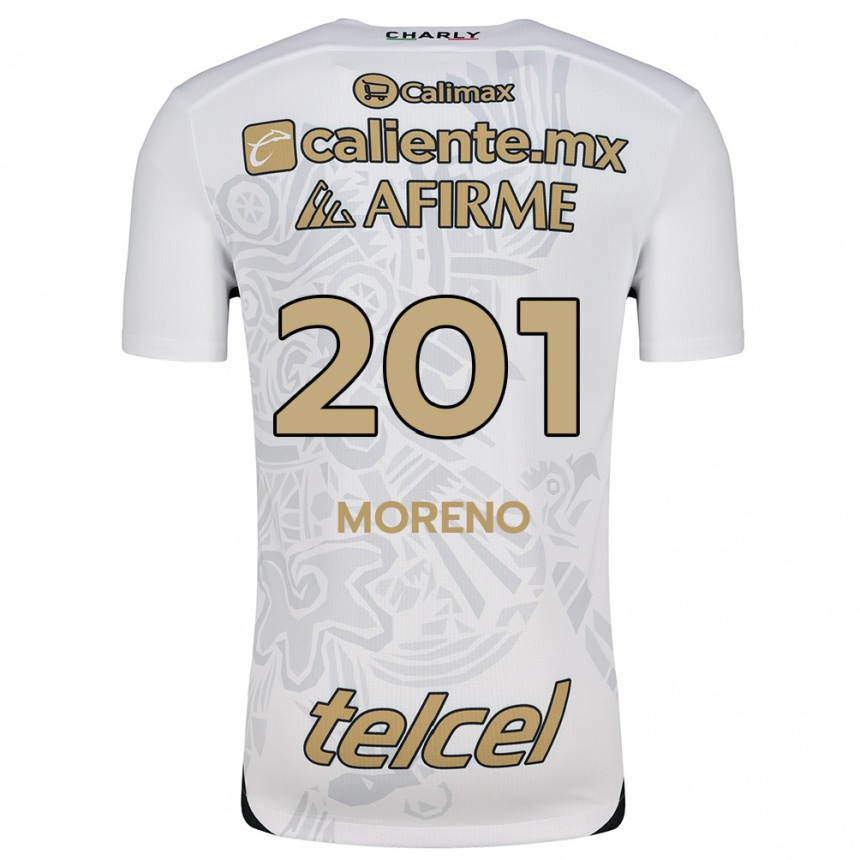 Kids Football Jesús Moreno #201 White Black Away Jersey 2024/25 T-Shirt Australia