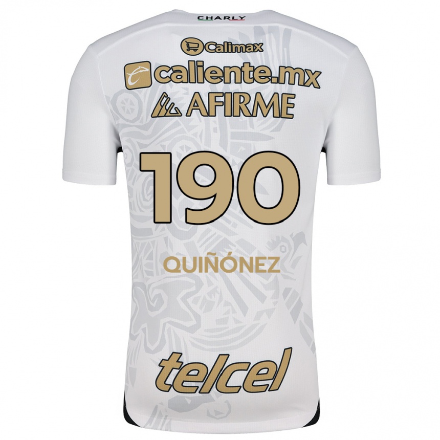 Kids Football Martín Quiñónez #190 White Black Away Jersey 2024/25 T-Shirt Australia