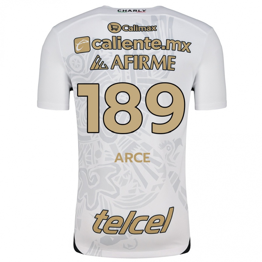 Kids Football Diego Arce #189 White Black Away Jersey 2024/25 T-Shirt Australia