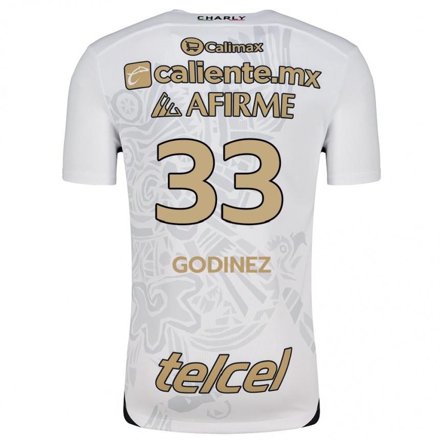 Kids Football Rodrigo Godínez #33 White Black Away Jersey 2024/25 T-Shirt Australia