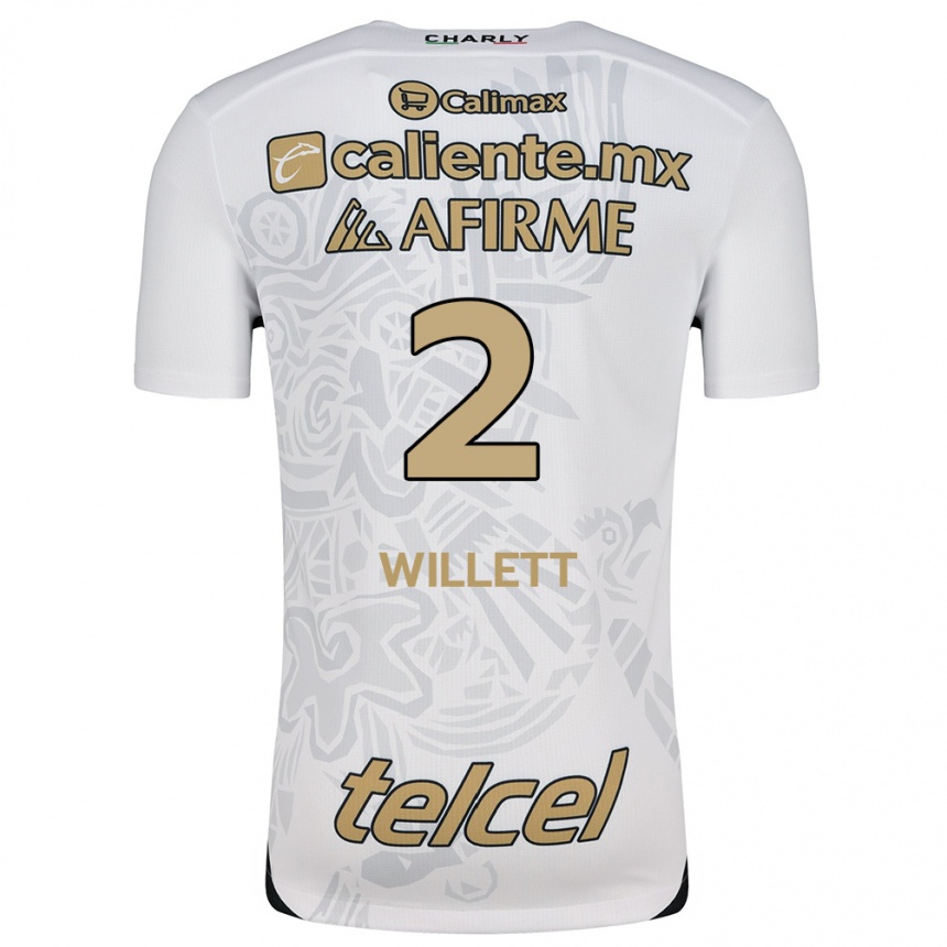 Kids Football Adyson Willett #2 White Black Away Jersey 2024/25 T-Shirt Australia