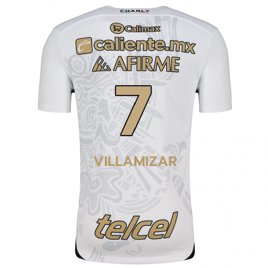 Kids Football Paola Villamizar #7 White Black Away Jersey 2024/25 T-Shirt Australia