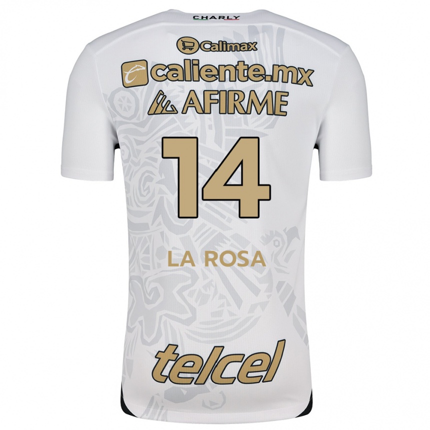 Kids Football Joselyn De La Rosa #14 White Black Away Jersey 2024/25 T-Shirt Australia