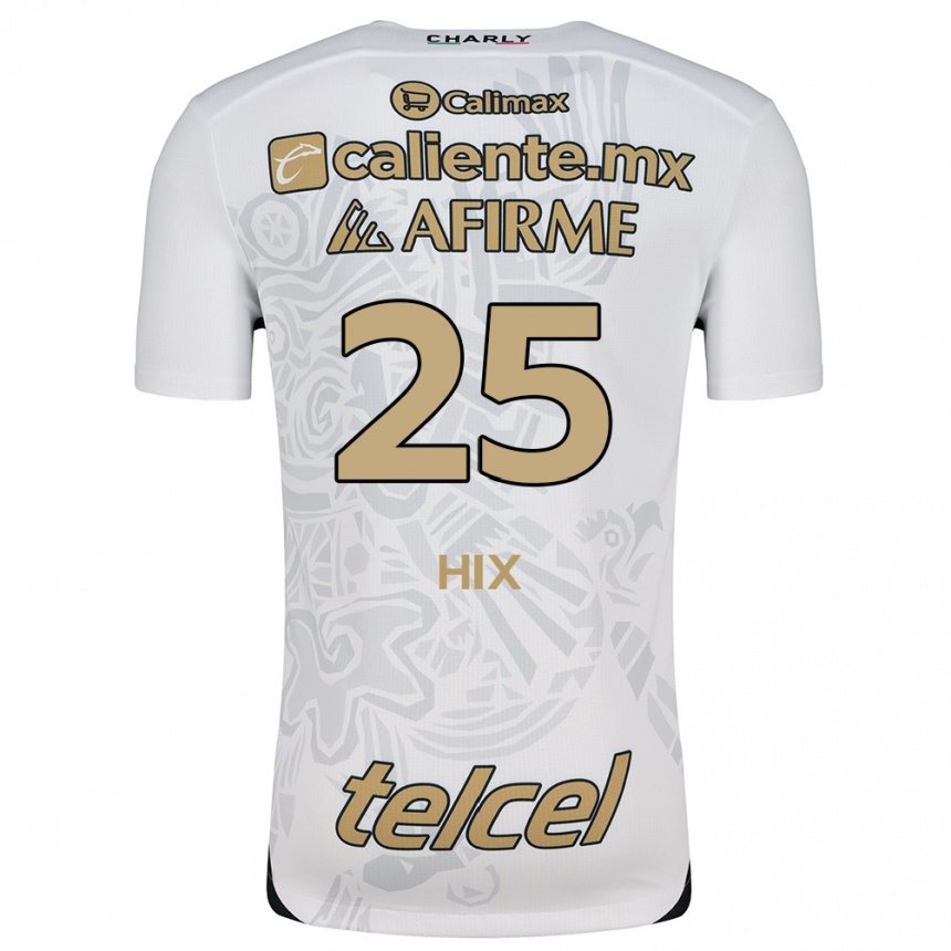 Kids Football Angelina Hix #25 White Black Away Jersey 2024/25 T-Shirt Australia