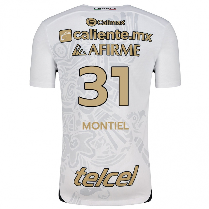 Kids Football Abril Montiel #31 White Black Away Jersey 2024/25 T-Shirt Australia