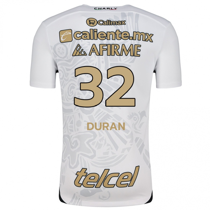 Kids Football Ailed Duran #32 White Black Away Jersey 2024/25 T-Shirt Australia