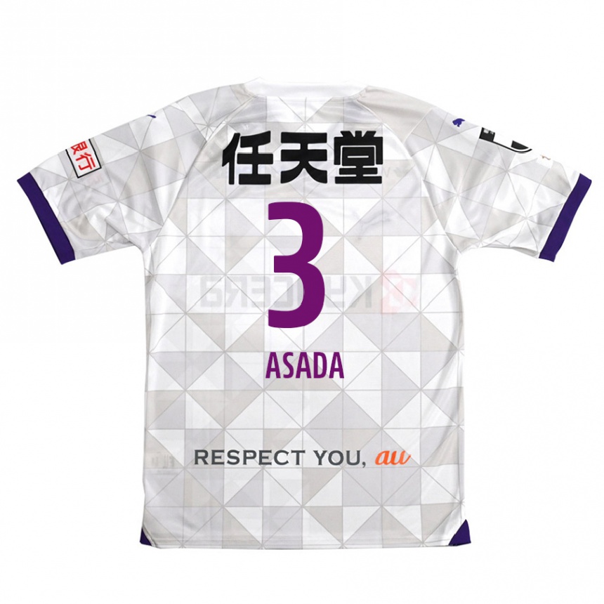 Kids Football Shogo Asada #3 White Purple Away Jersey 2024/25 T-Shirt Australia