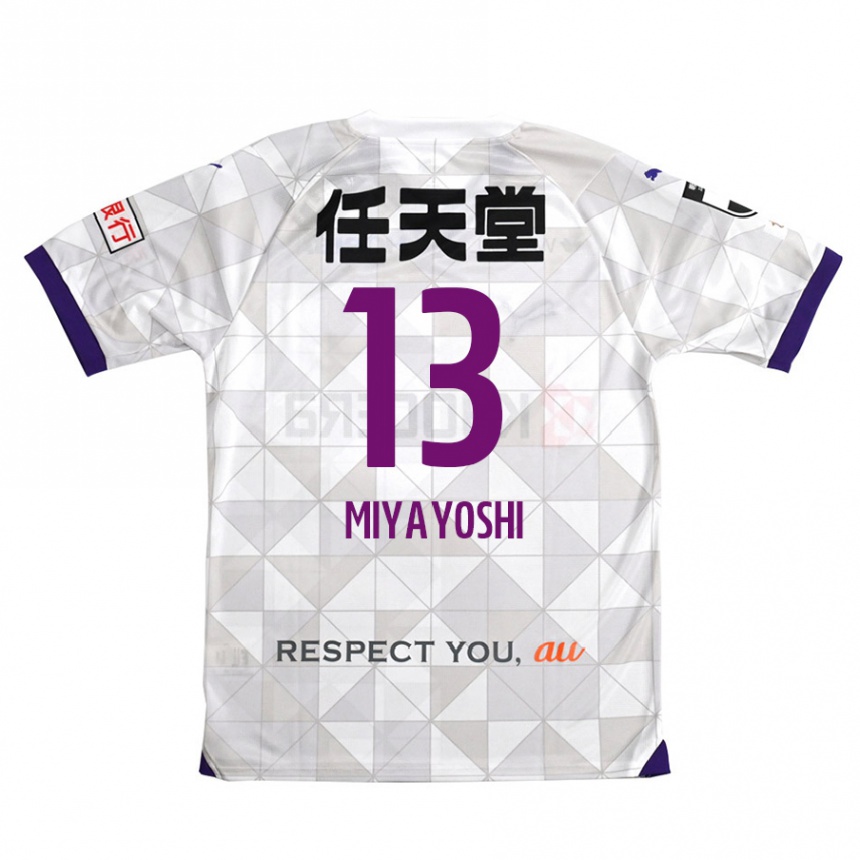 Kids Football Takumi Miyayoshi #13 White Purple Away Jersey 2024/25 T-Shirt Australia