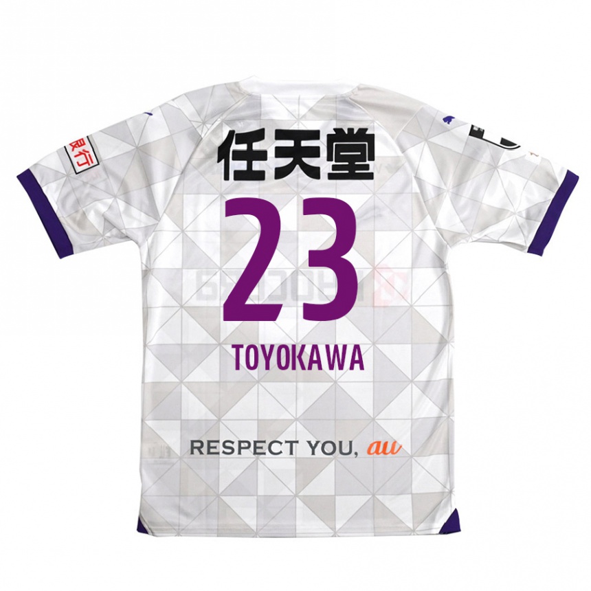 Kids Football Yuta Toyokawa #23 White Purple Away Jersey 2024/25 T-Shirt Australia