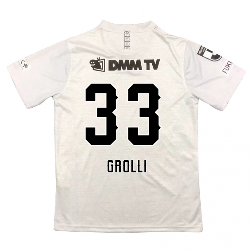 Kids Football Douglas Grolli #33 Gray Black Away Jersey 2024/25 T-Shirt Australia