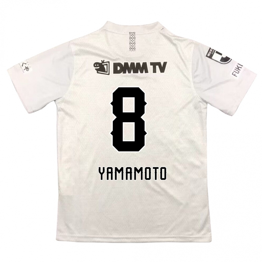 Kids Football Shunsuke Yamamoto #8 Gray Black Away Jersey 2024/25 T-Shirt Australia