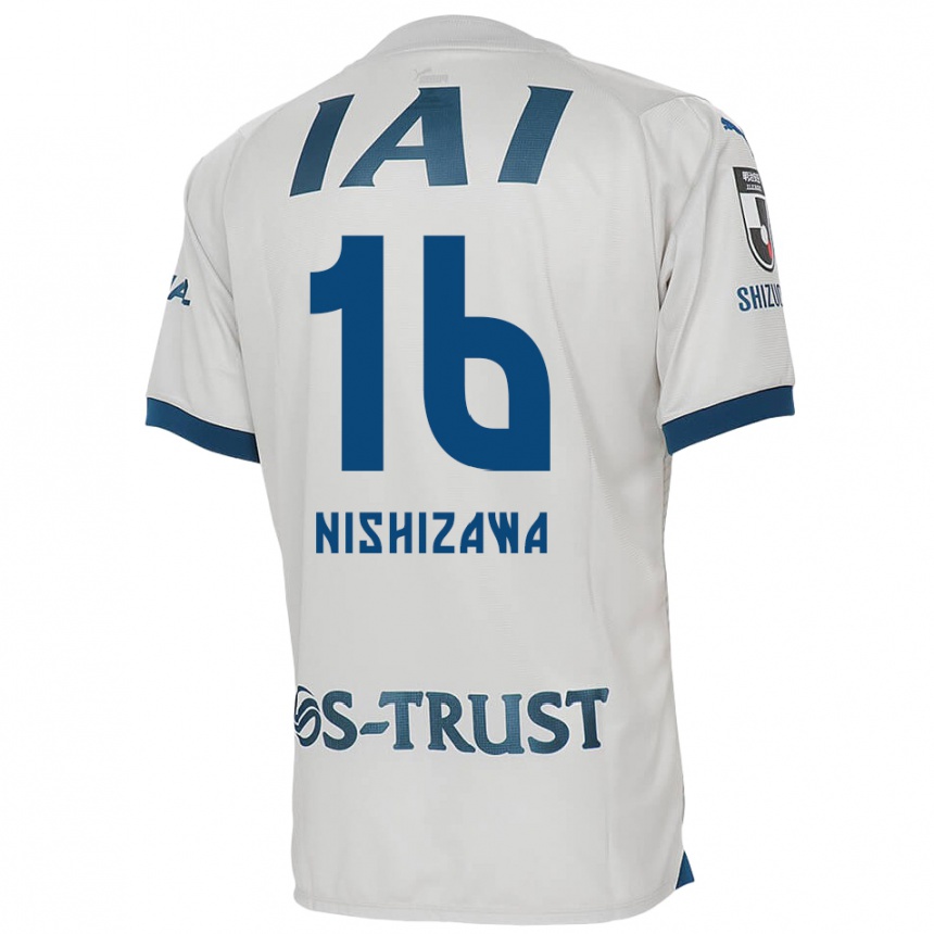 Kids Football Kenta Nishizawa #16 White Blue Away Jersey 2024/25 T-Shirt Australia