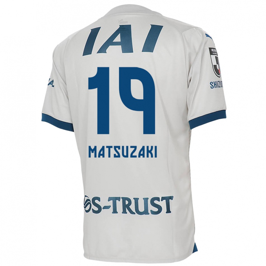 Kids Football Kai Matsuzaki #19 White Blue Away Jersey 2024/25 T-Shirt Australia