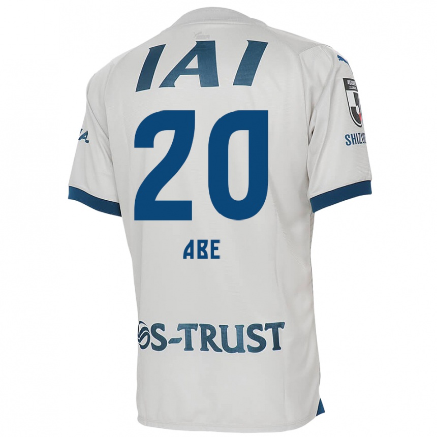 Kids Football Ryoya Abe #20 White Blue Away Jersey 2024/25 T-Shirt Australia