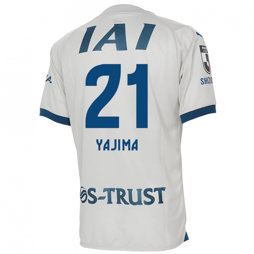 Kids Football Shinya Yajima #21 White Blue Away Jersey 2024/25 T-Shirt Australia