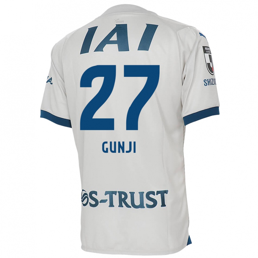 Kids Football Riku Gunji #27 White Blue Away Jersey 2024/25 T-Shirt Australia