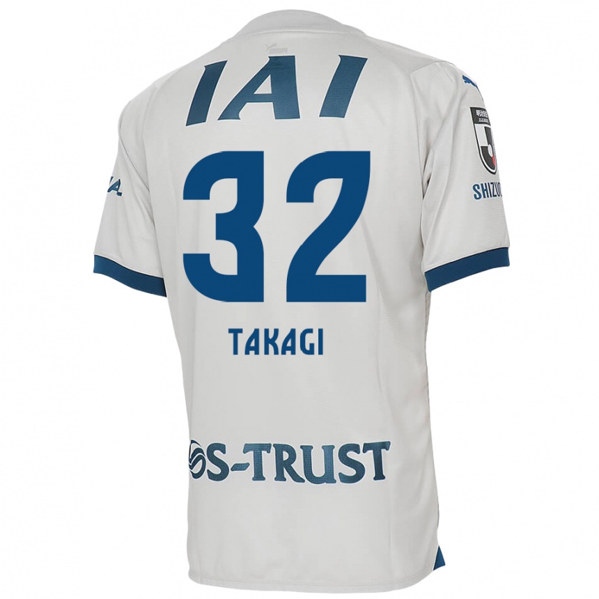 Kids Football Sen Takagi #32 White Blue Away Jersey 2024/25 T-Shirt Australia