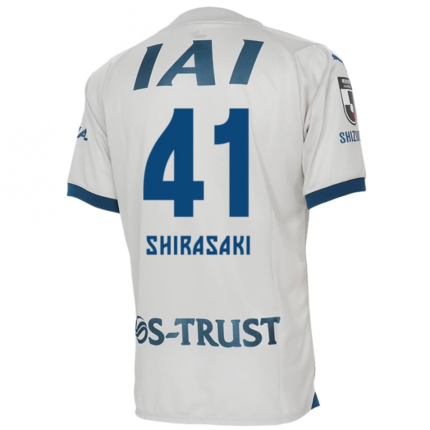 Kids Football Ryohei Shirasaki #41 White Blue Away Jersey 2024/25 T-Shirt Australia