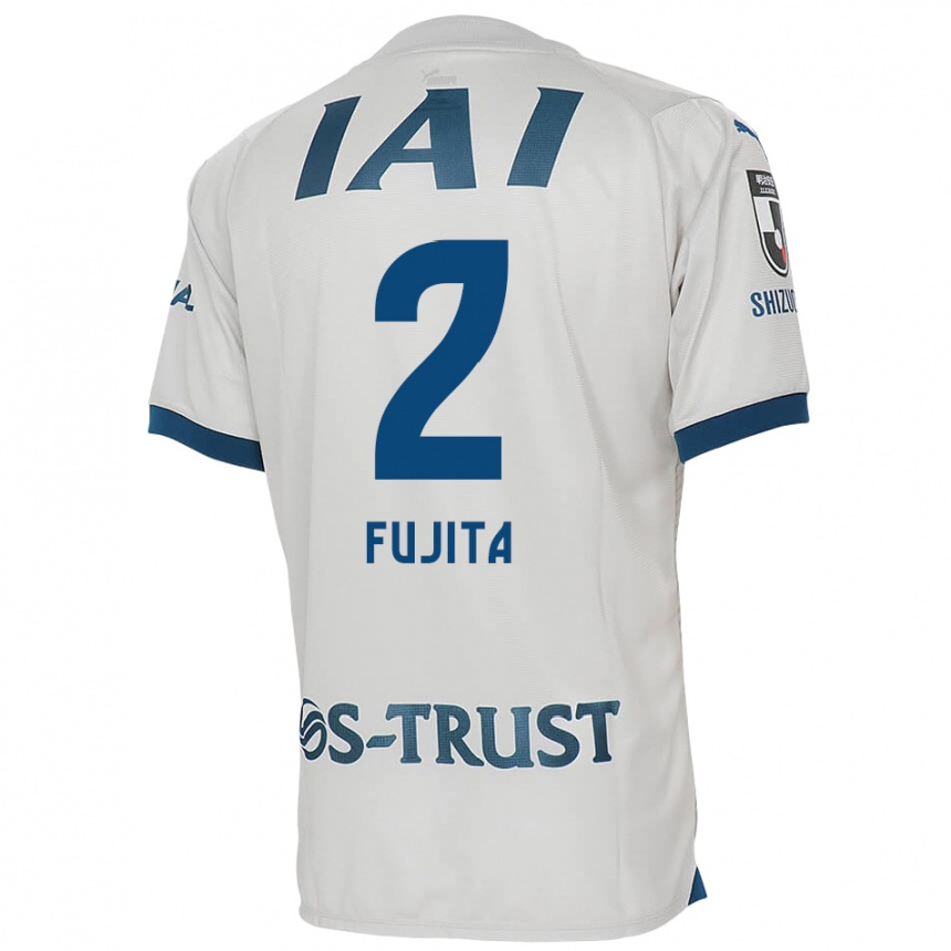 Kids Football Shunsuke Fujita #2 White Blue Away Jersey 2024/25 T-Shirt Australia