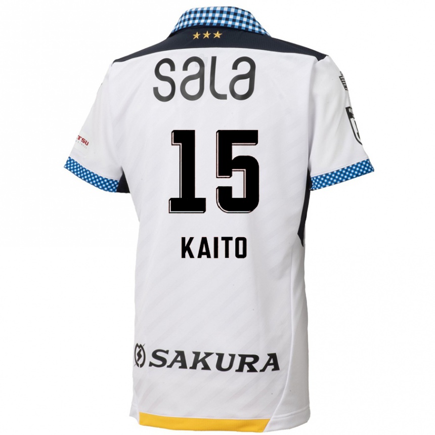 Kids Football Kaito Suzuki #15 White Black Away Jersey 2024/25 T-Shirt Australia