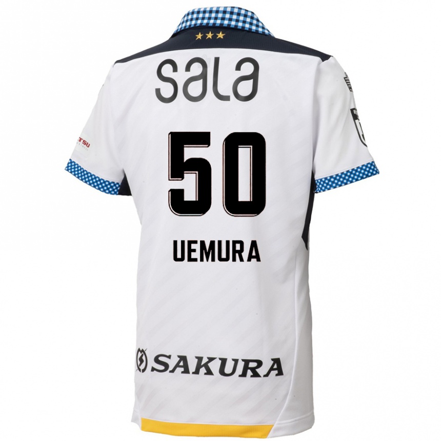 Kids Football Hiroto Uemura #50 White Black Away Jersey 2024/25 T-Shirt Australia