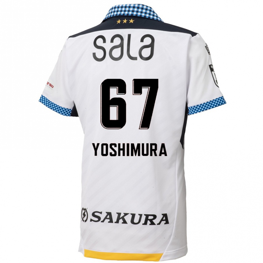 Kids Football Ryusei Yoshimura #67 White Black Away Jersey 2024/25 T-Shirt Australia