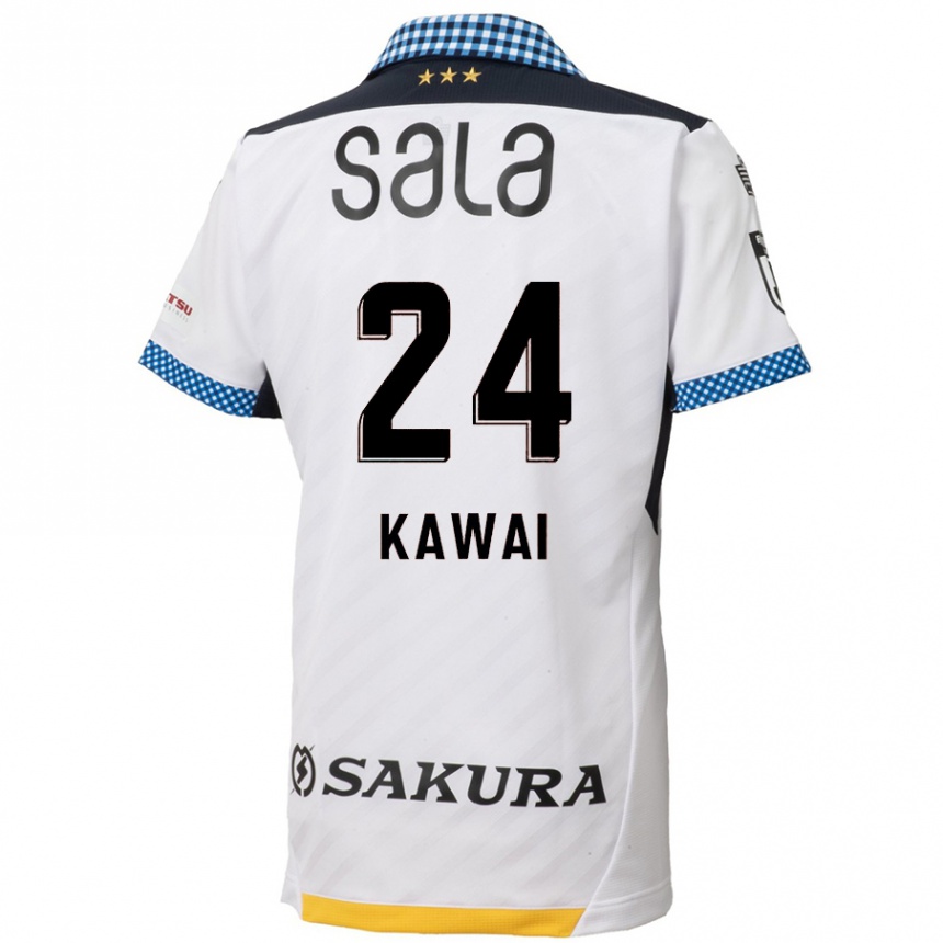 Kids Football Yuki Kawai #24 White Black Away Jersey 2024/25 T-Shirt Australia