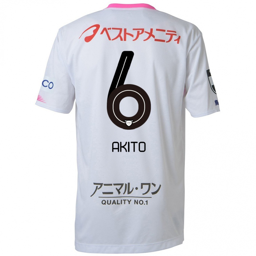 Kids Football Akito Fukuta #6 White Blue Pink Away Jersey 2024/25 T-Shirt Australia