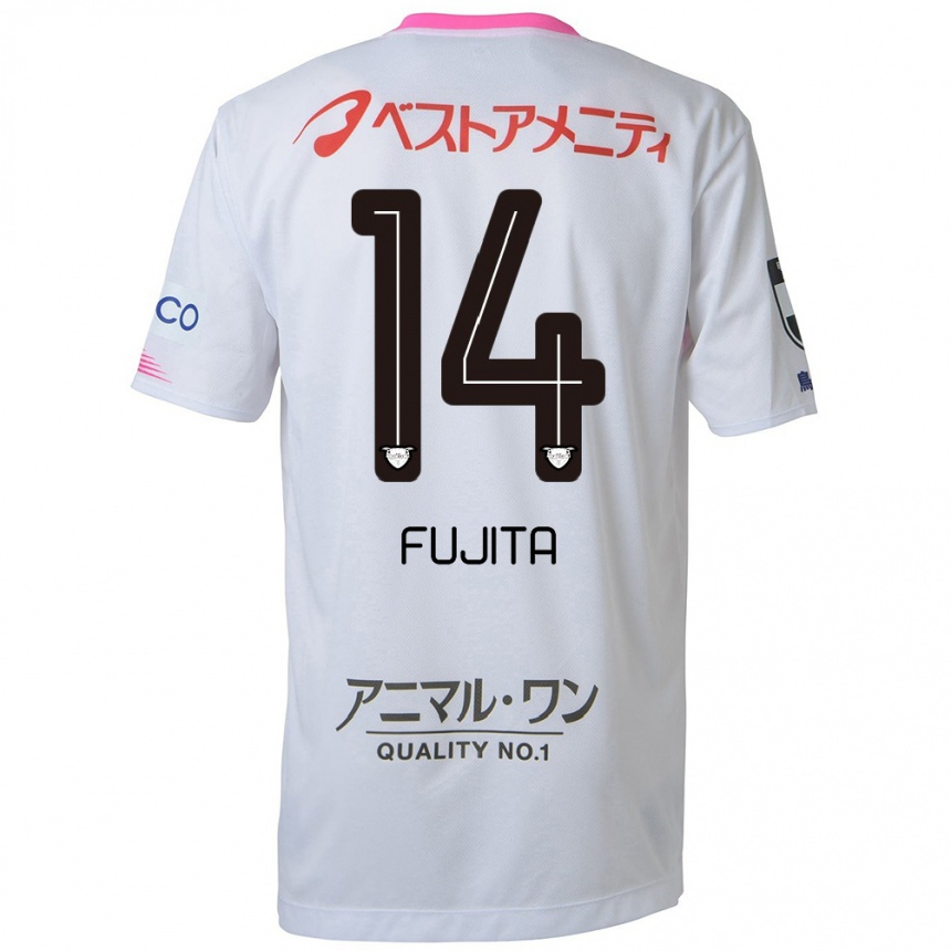 Kids Football Naoyuki Fujita #14 White Blue Pink Away Jersey 2024/25 T-Shirt Australia