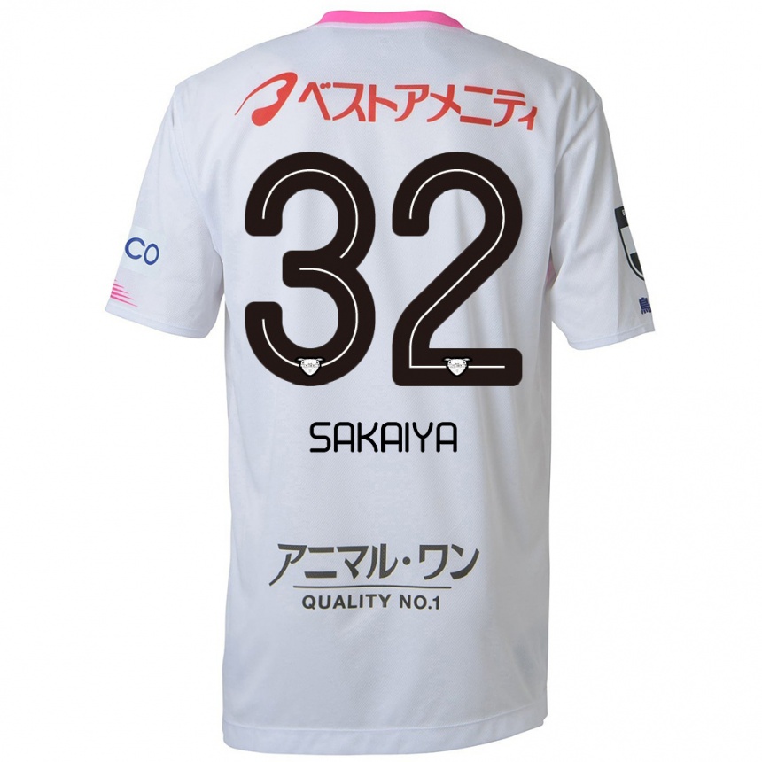 Kids Football Keisuke Sakaiya #32 White Blue Pink Away Jersey 2024/25 T-Shirt Australia