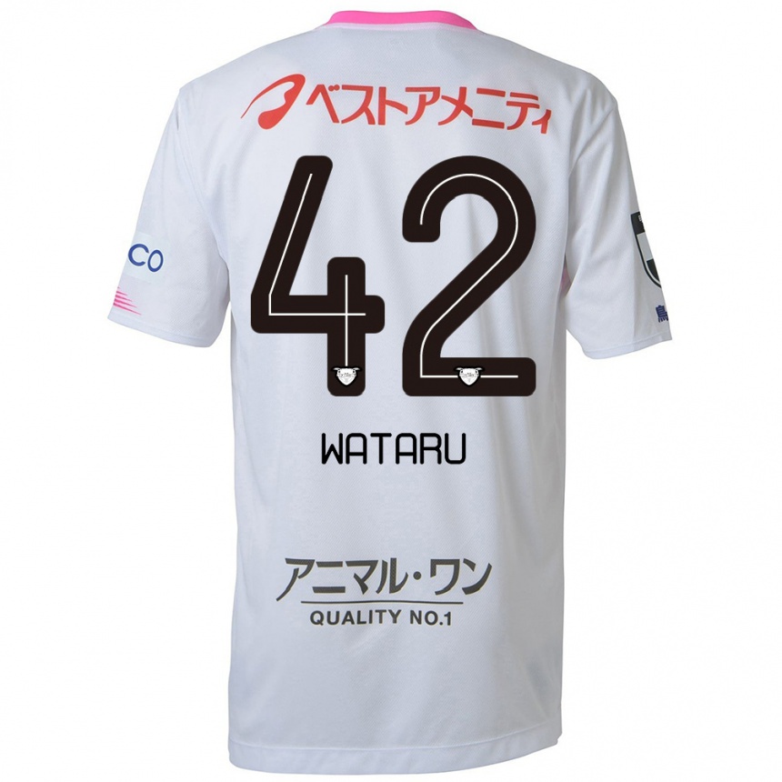 Kids Football Wataru Harada #42 White Blue Pink Away Jersey 2024/25 T-Shirt Australia